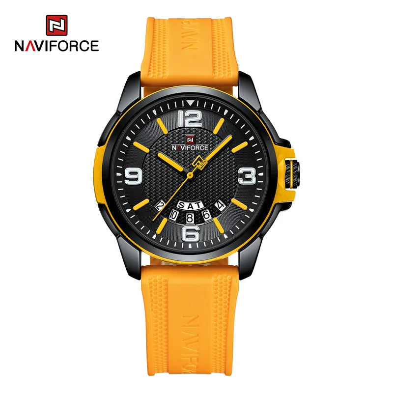 Fashion Watch For Men Classic Silicone Band Waterproof Sports Quartz Movement Wristwatch