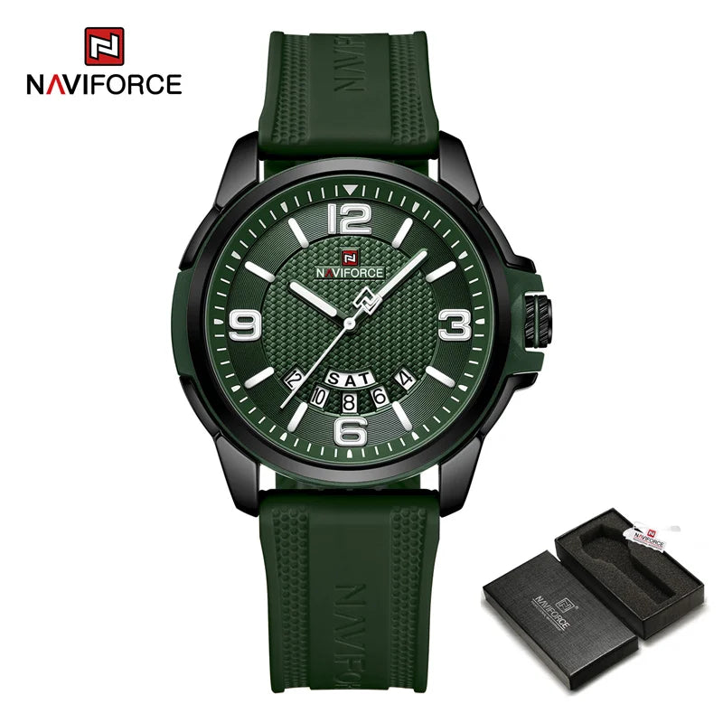 Fashion Watch For Men Classic Silicone Band Waterproof Sports Quartz Movement Wristwatch