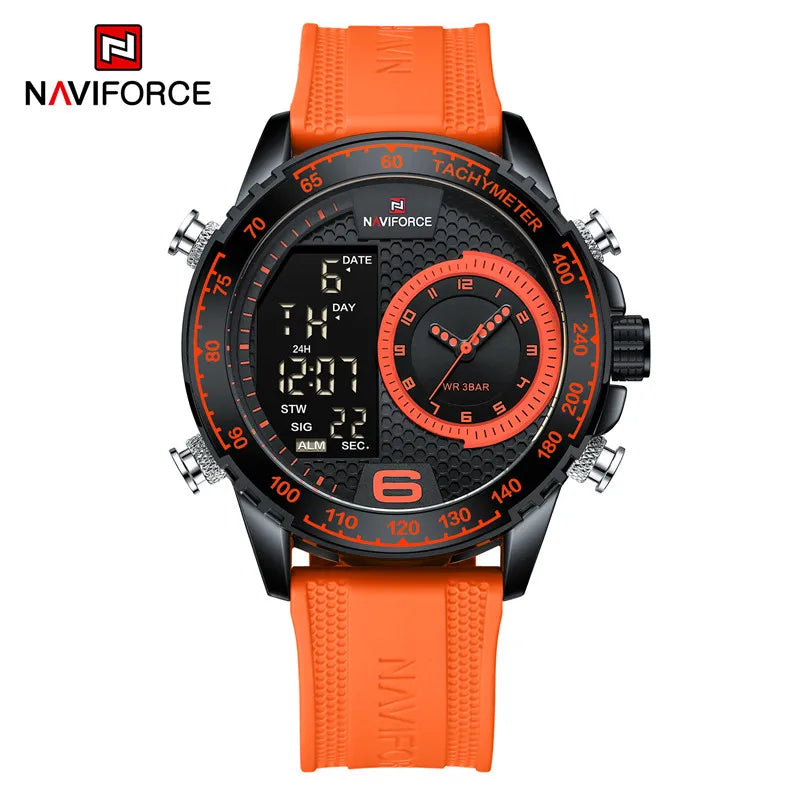 Unique Design Men's LCD Display Watch Luxury Luminous Silicone Strap Waterproof Wristwatche