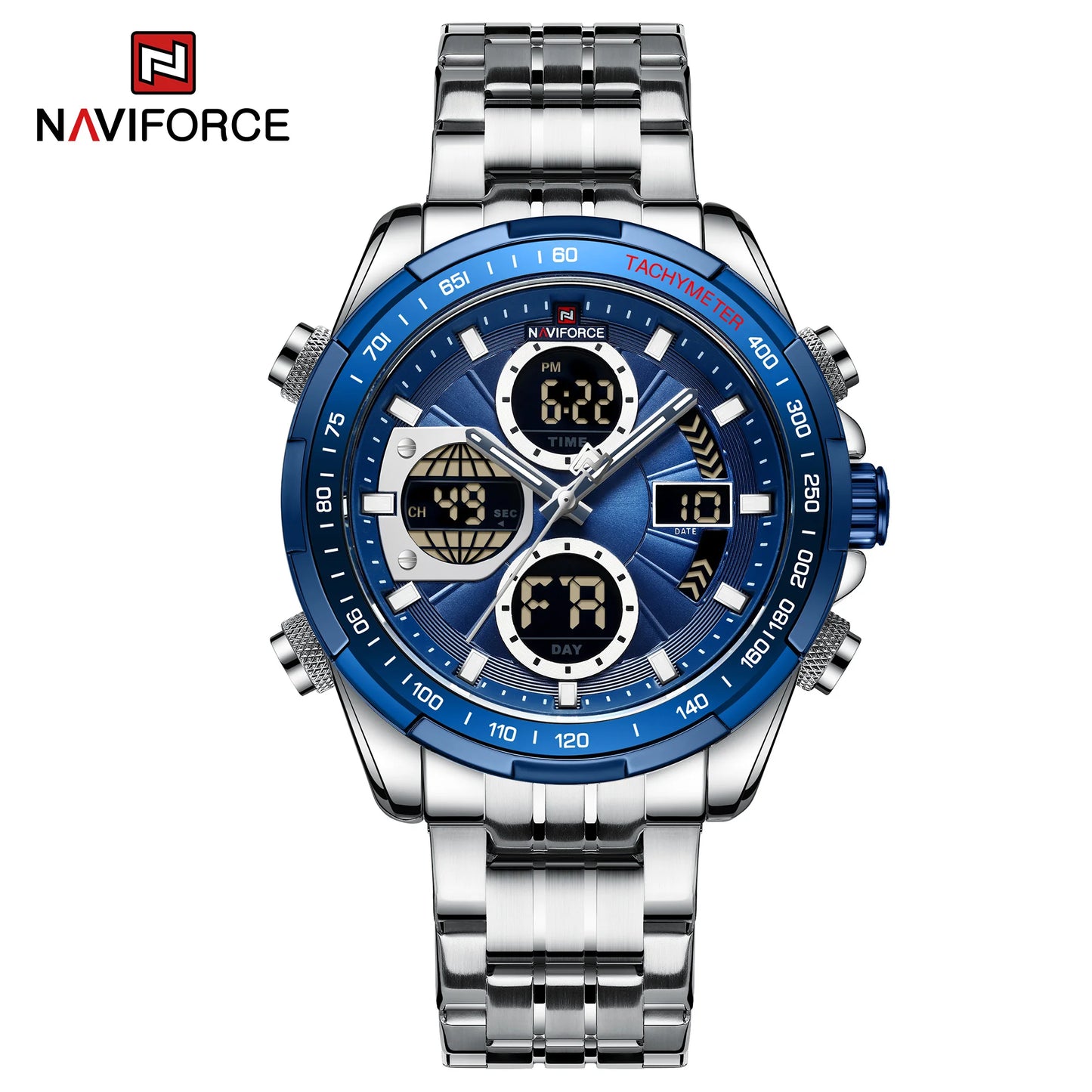 New Fashion Watches for Men Analog Digital 3ATM Waterproof Stainless steel Wrist Watch LED Luminous Men Watch