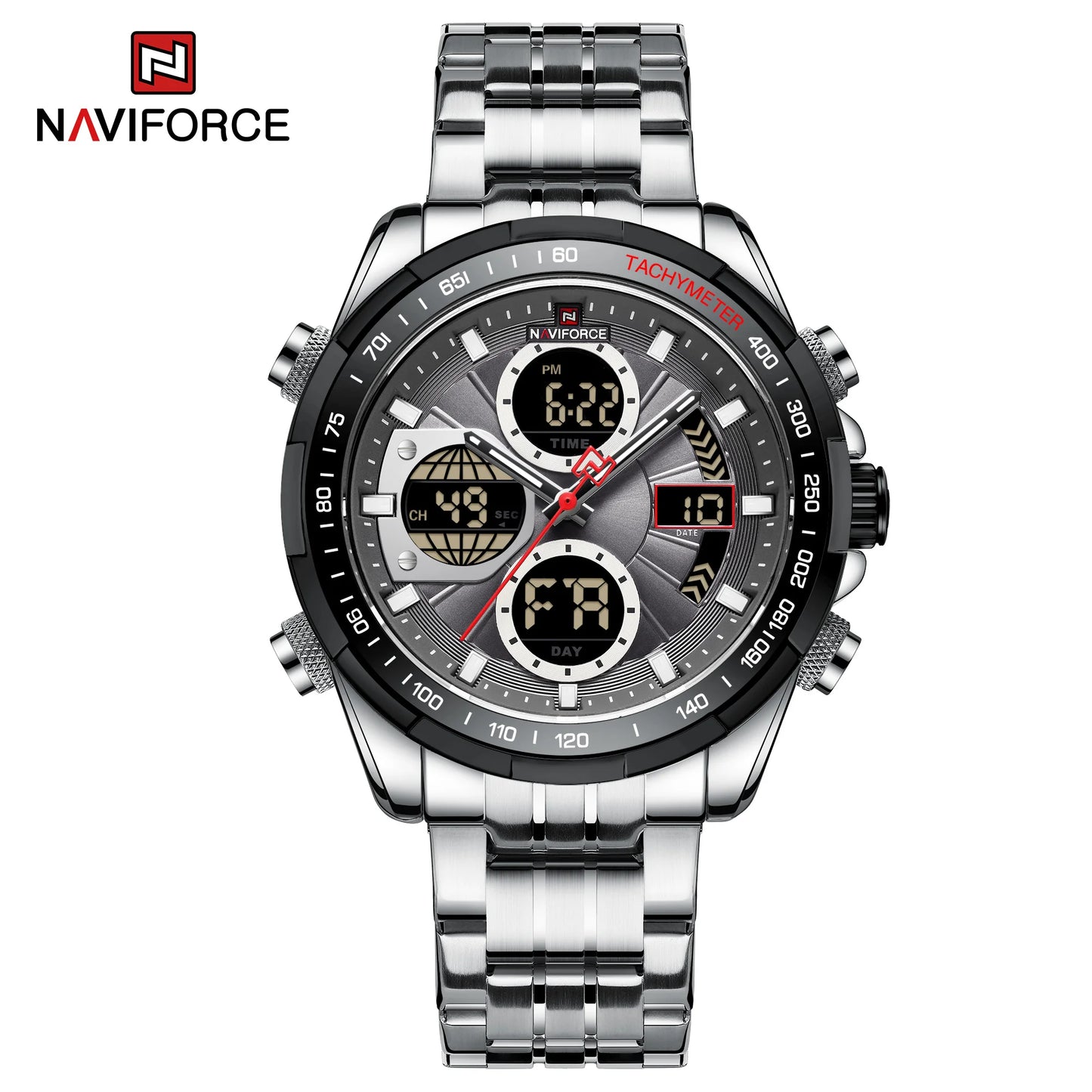 New Fashion Watches for Men Analog Digital 3ATM Waterproof Stainless steel Wrist Watch LED Luminous Men Watch