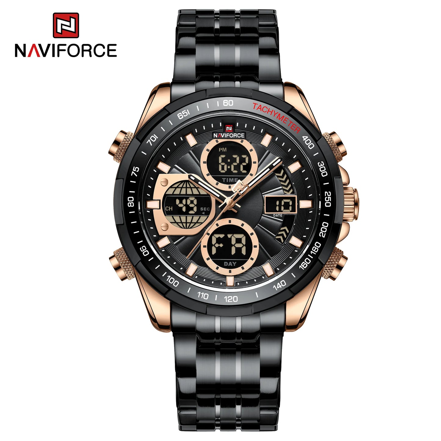 New Fashion Watches for Men Analog Digital 3ATM Waterproof Stainless steel Wrist Watch LED Luminous Men Watch