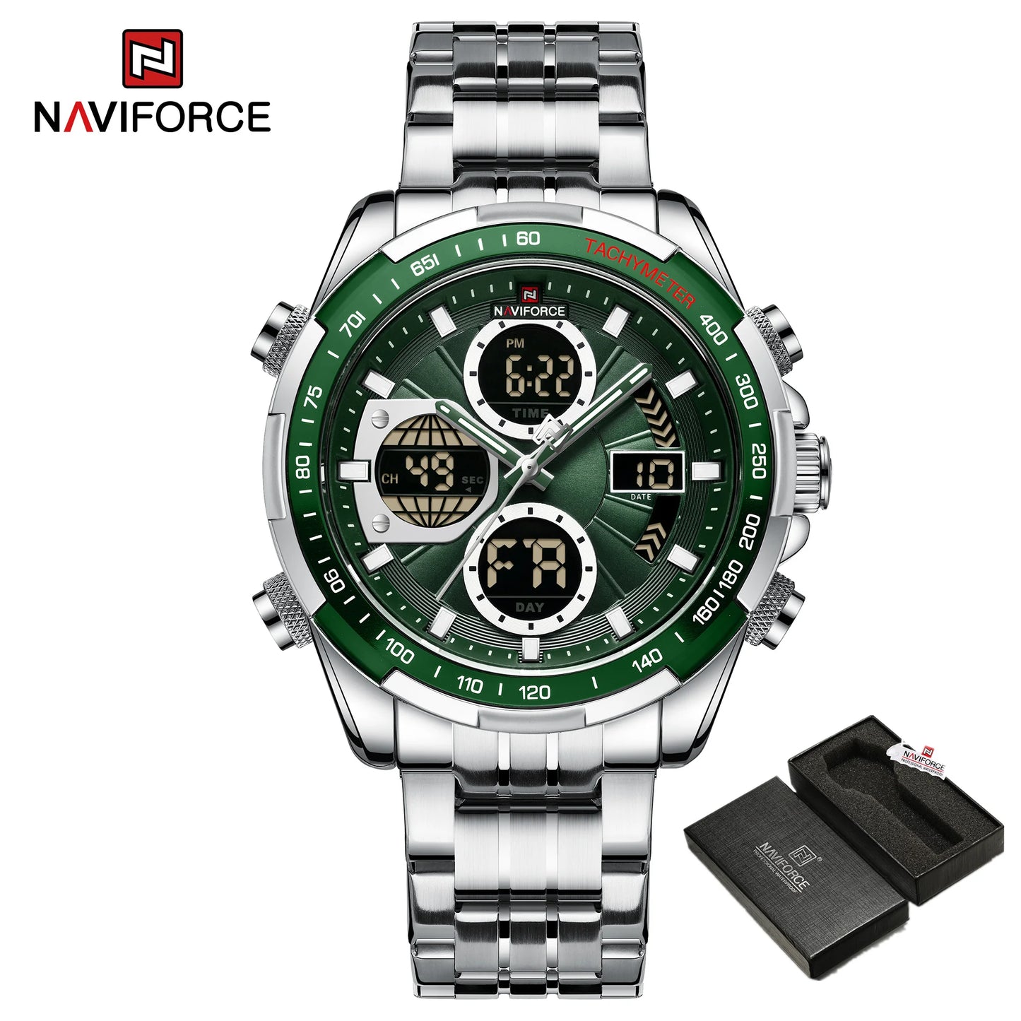 New Fashion Watches for Men Analog Digital 3ATM Waterproof Stainless steel Wrist Watch LED Luminous Men Watch