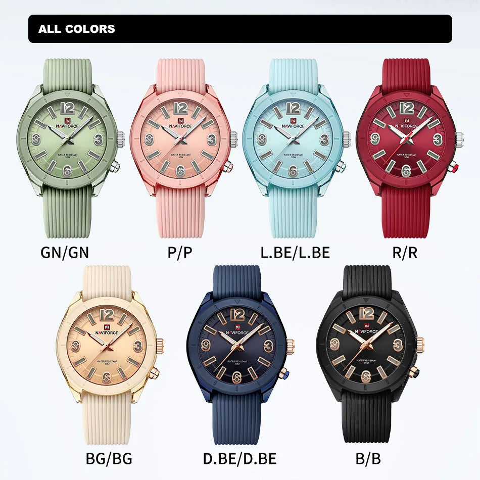 New Fashion Women's Watches Ladies Waterproof Quartz Wristwatches Silicone Strap Luminous Watch