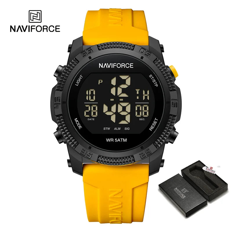 New LCD Digital Sport Watches For Men Fashion Silicone Strap Military Electronic Wristwatch Men Waterproof Watch