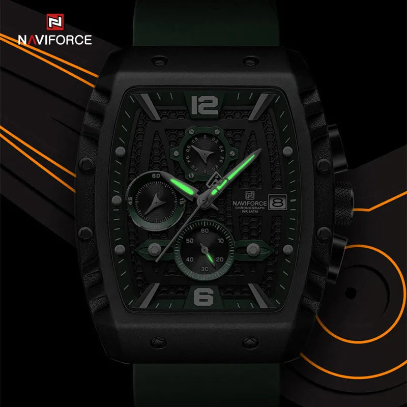 New Men's Watches Luxury Silicone Strap Casual Quartz Wristwatches Sport Waterproof Watch