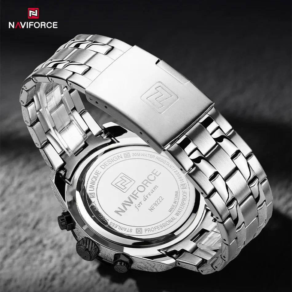 Men Watch Sport Waterproof Quartz Calendar Wristwatch Stainless Steel Strap Lumoinous Watch