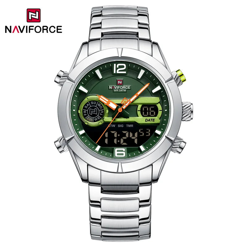 Luxury Watch For Men Waterproof Digital Sport Quartz Wristwatches Military Luminous Stainless Steel Strap Watch