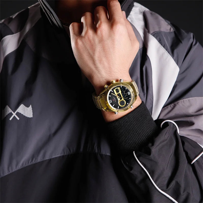 Men Watches Luxury Waterproof Sport Wristwatch Digital Chronograph Quartz Military Watch