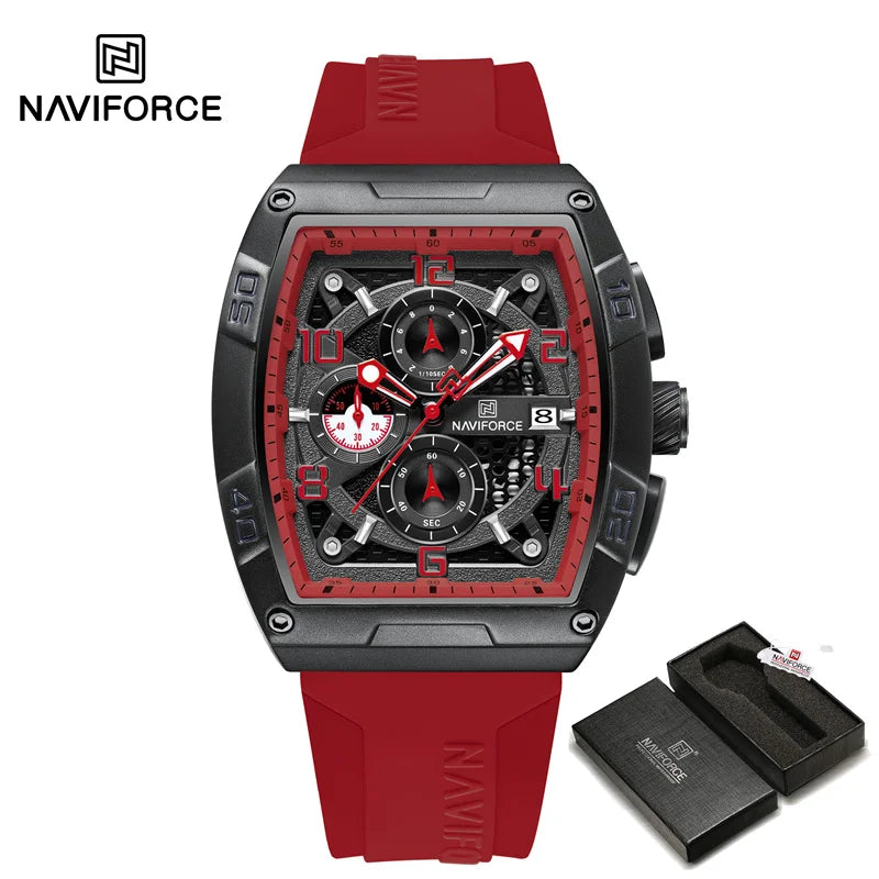 Men's Watch Fashion Silicone Band Quartz Wristwatch Waterproof Chronograph Luminous Watch