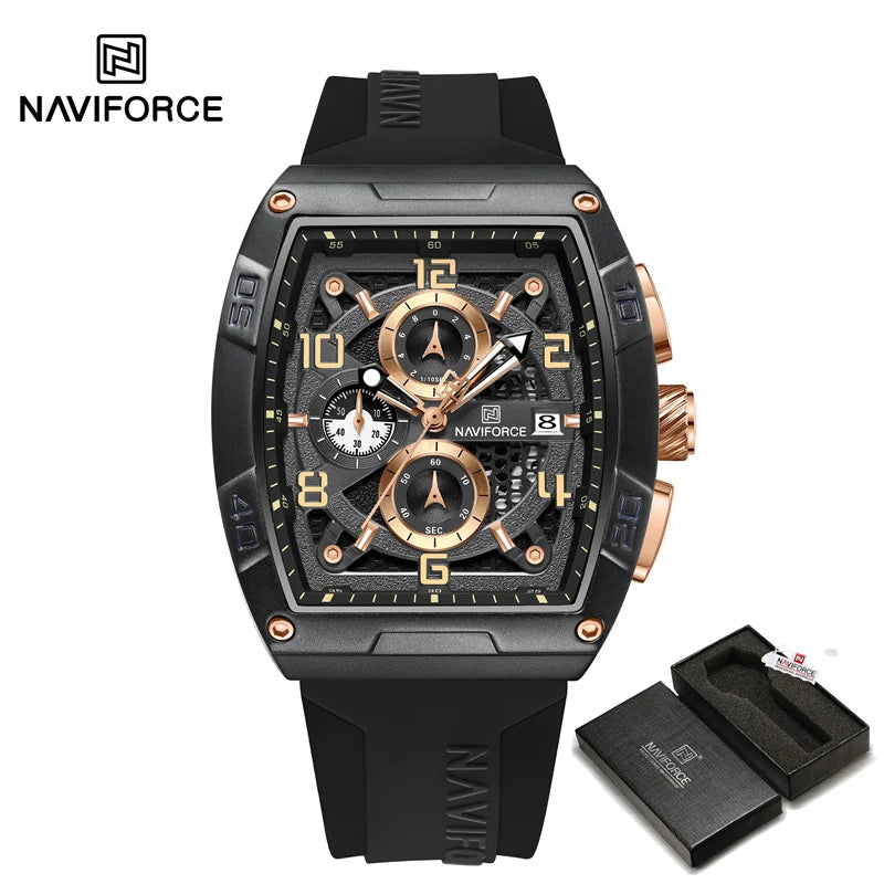 Men's Watch Fashion Silicone Band Quartz Wristwatch Waterproof Chronograph Luminous Watch