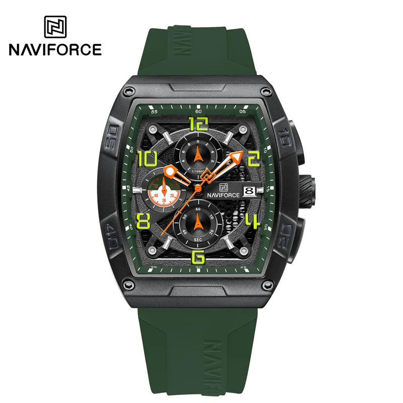 Men's Watch Fashion Silicone Band Quartz Wristwatch Waterproof Chronograph Luminous Watch