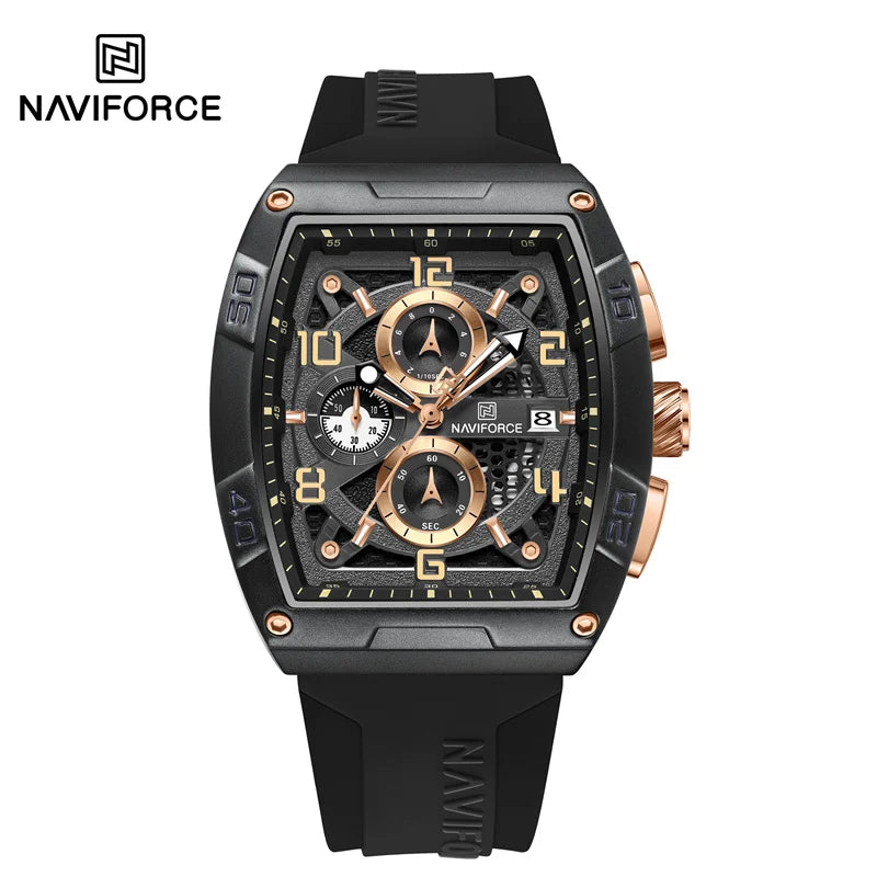 Men's Watch Fashion Silicone Band Quartz Wristwatch Waterproof Chronograph Luminous Watch