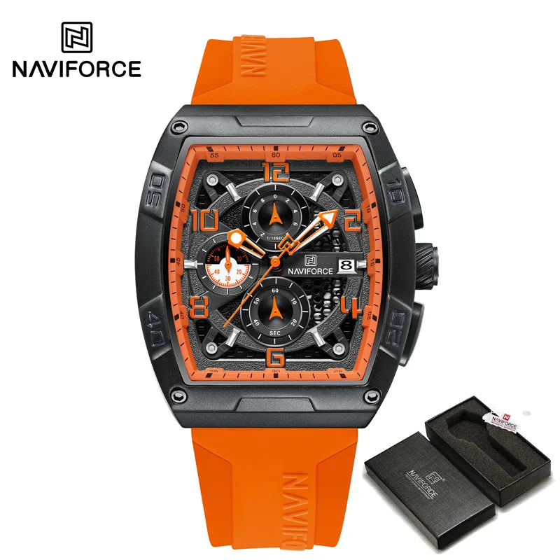 Men's Watch Fashion Silicone Band Quartz Wristwatch Waterproof Chronograph Luminous Watch