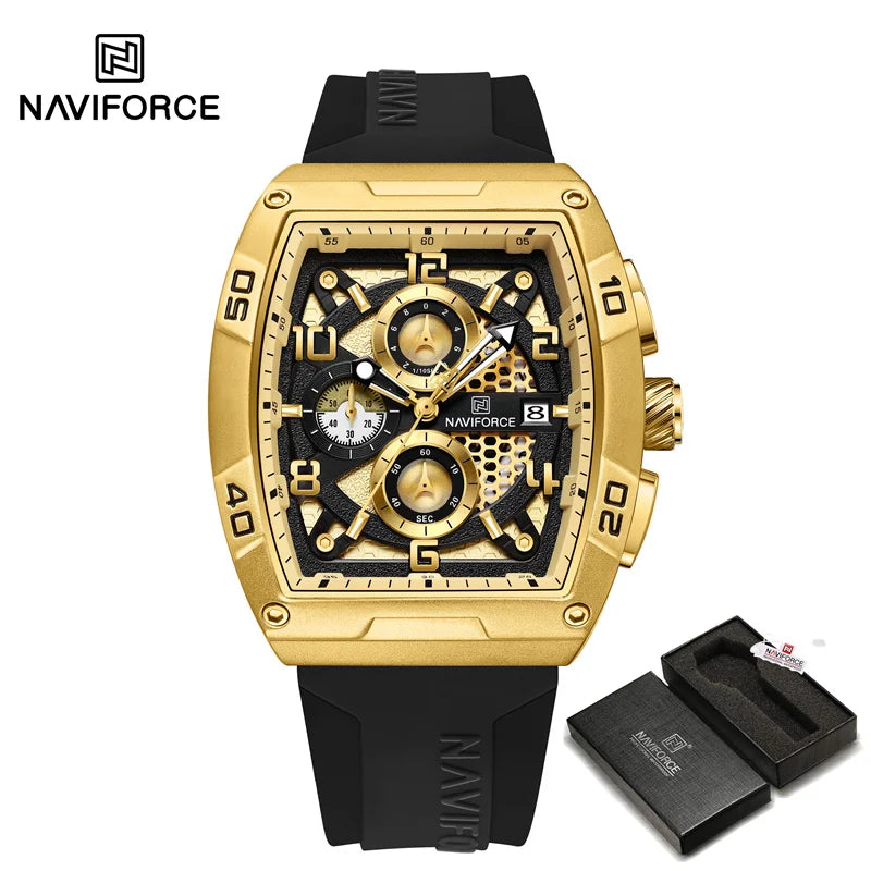 Men's Watch Fashion Silicone Band Quartz Wristwatch Waterproof Chronograph Luminous Watch