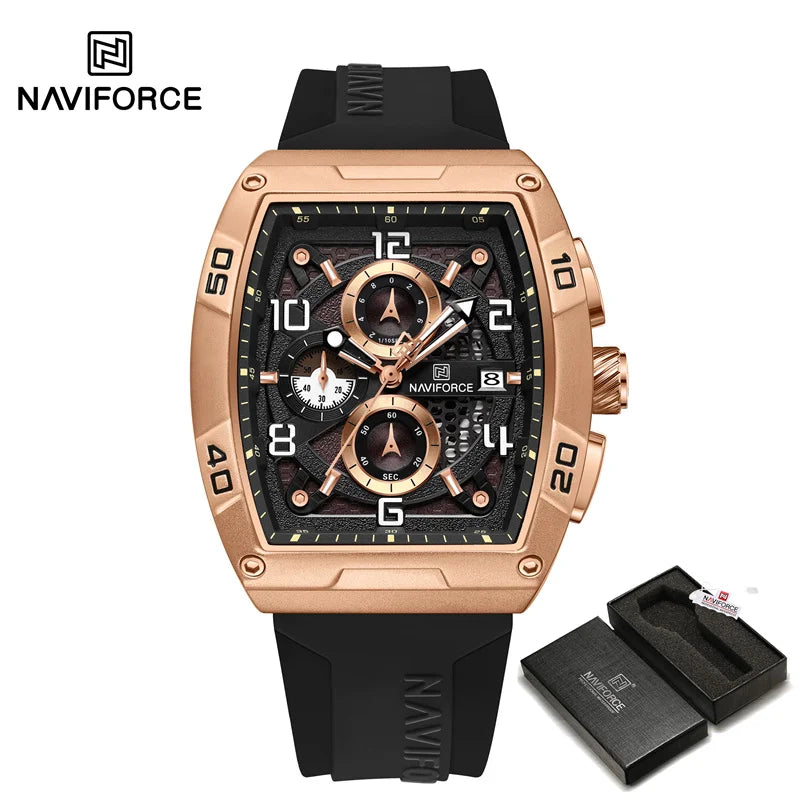 Men's Watch Fashion Silicone Band Quartz Wristwatch Waterproof Chronograph Luminous Watch