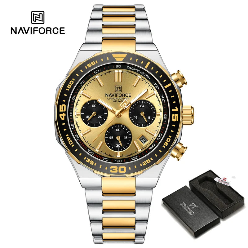 New Watch For Men Luxury Sports Luminous Chronograph Waterproof Date Quartz Wristwatch