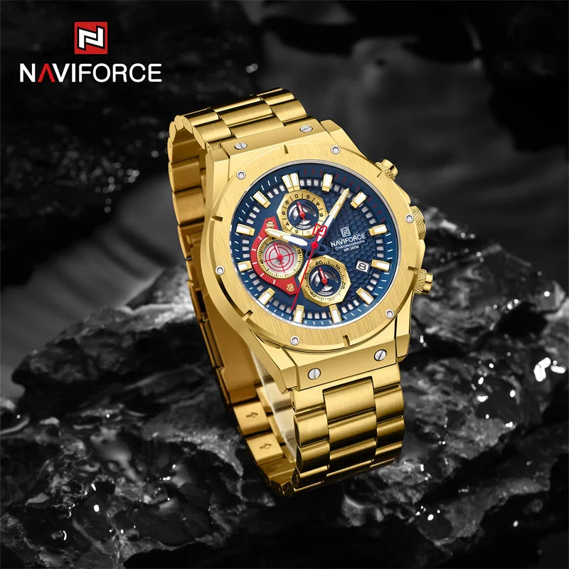 Fashion Watch For Men Waterproof Stainless Steel Sports Multi function Quartz Wristwatches