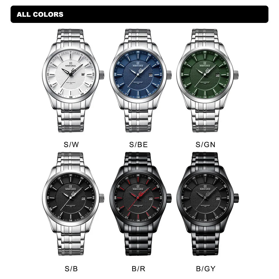 Simple Casual Men's Watch Waterproof High Quality Male Stainless Steel Band Quartz Wristwatch