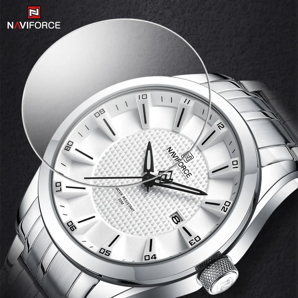 Simple Casual Men's Watch Waterproof High Quality Male Stainless Steel Band Quartz Wristwatch