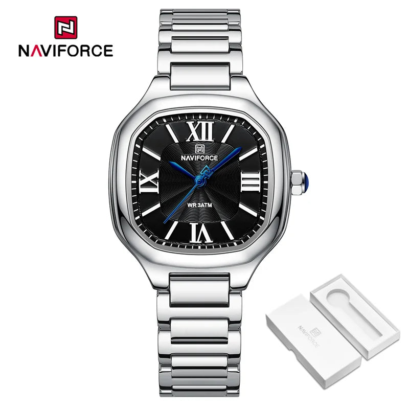 Watch for Women Fashion Luxury Ladies Square Dial Quartz Wristwatches Stainless Steel Band Waterproof Watch