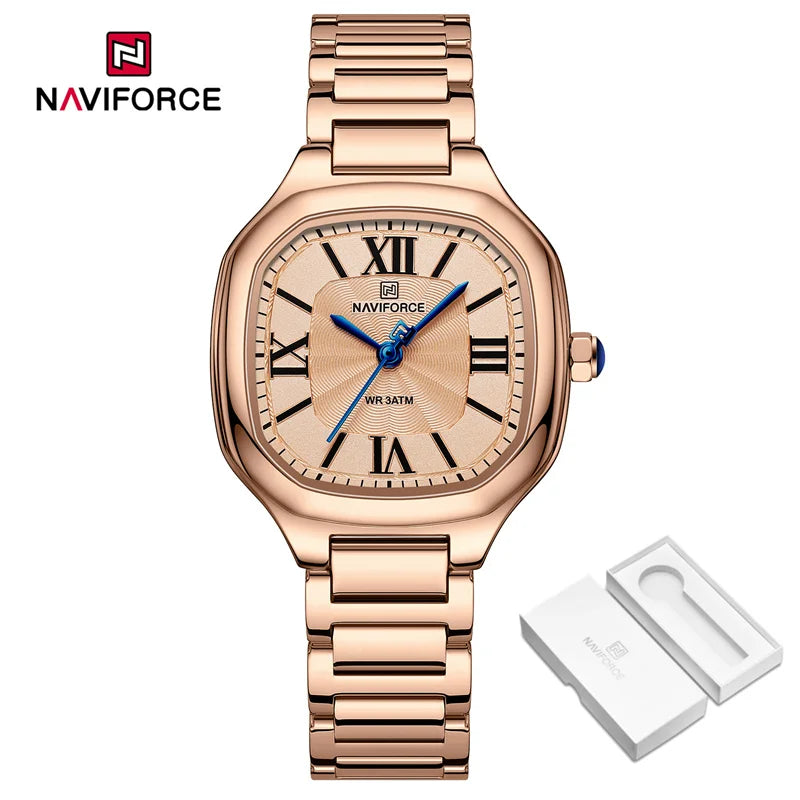 Watch for Women Fashion Luxury Ladies Square Dial Quartz Wristwatches Stainless Steel Band Waterproof Watch