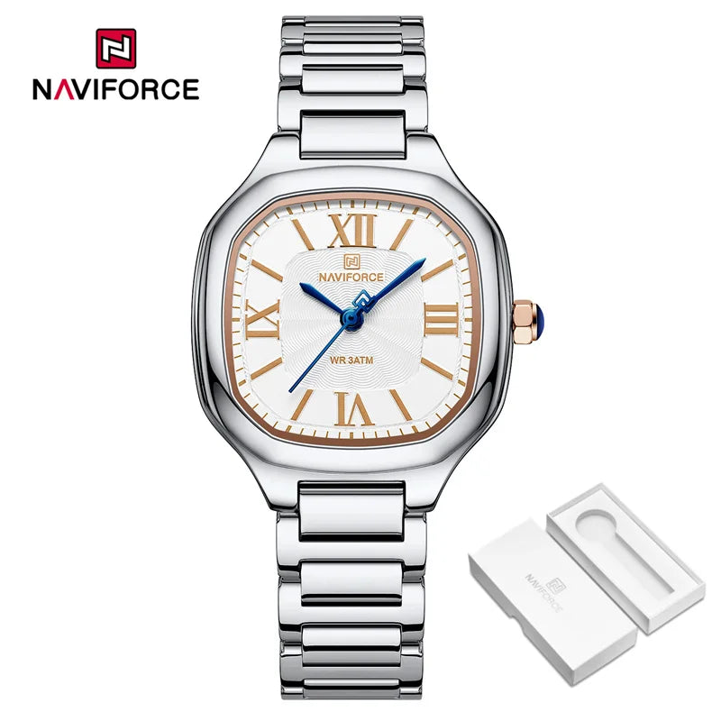 Watch for Women Fashion Luxury Ladies Square Dial Quartz Wristwatches Stainless Steel Band Waterproof Watch