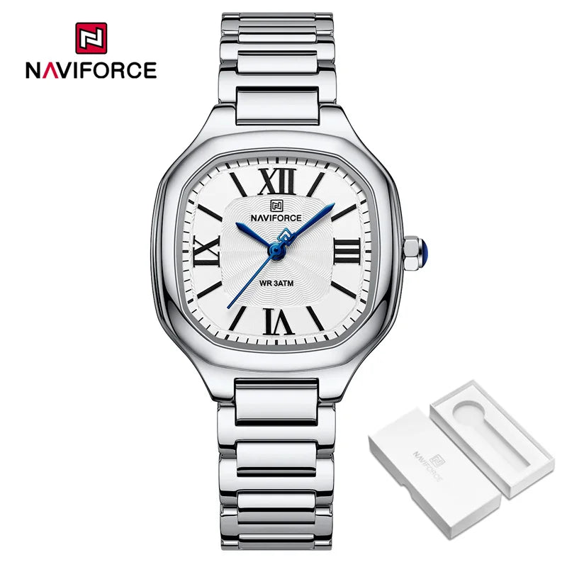 Watch for Women Fashion Luxury Ladies Square Dial Quartz Wristwatches Stainless Steel Band Waterproof Watch