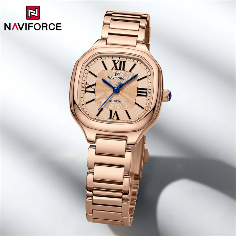 Watch for Women Fashion Luxury Ladies Square Dial Quartz Wristwatches Stainless Steel Band Waterproof Watch