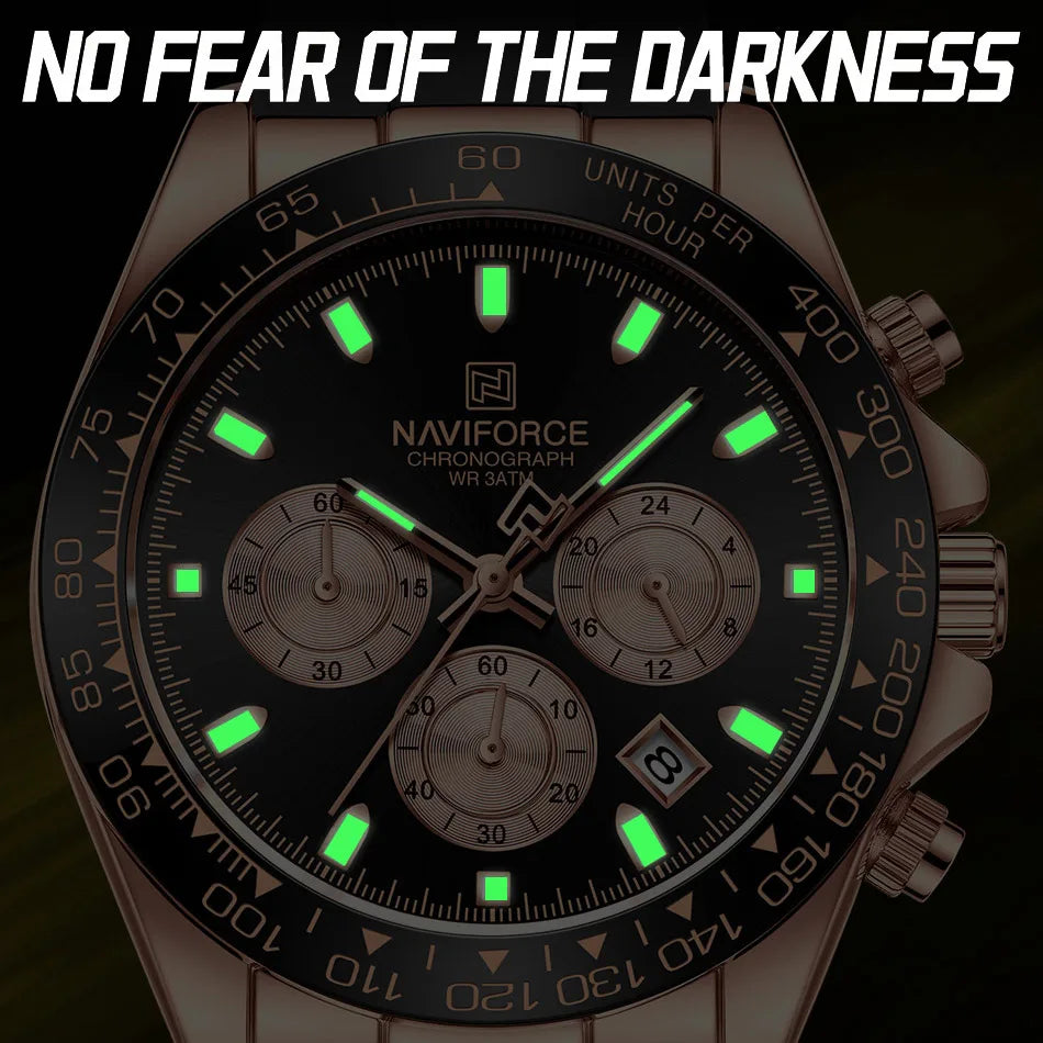 Business Casual Men's Watch Classic Waterproof Luminous Watch Silicone Strap Chronograph Wristwatch