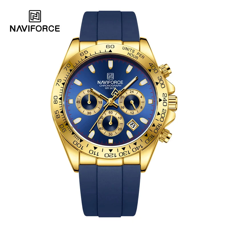 Business Casual Men's Watch Classic Waterproof Luminous Watch Silicone Strap Chronograph Wristwatch