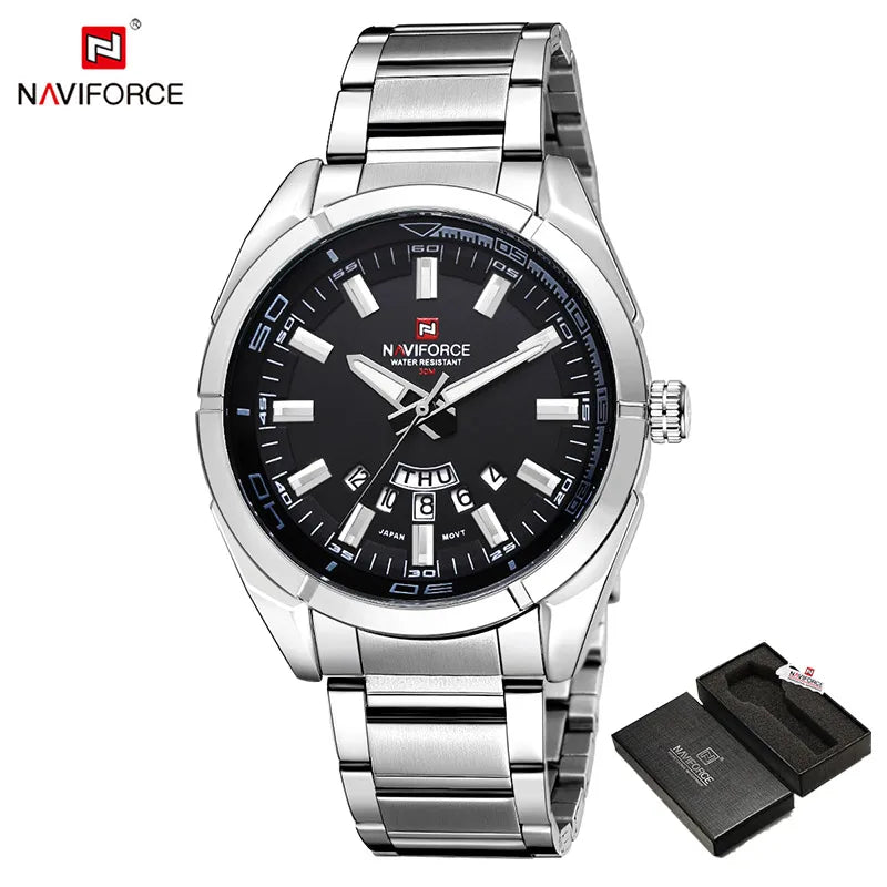 Classic Casual Watch for Men Stainless teel Sport Waterproof Male Watches Quartz Date Display Watch