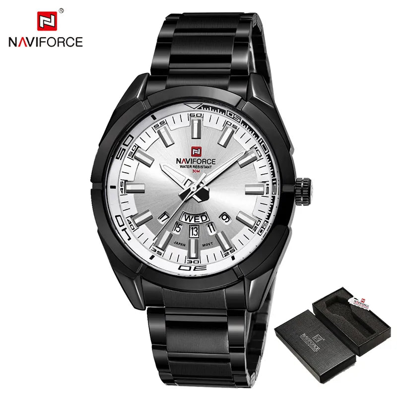 Classic Casual Watch for Men Stainless teel Sport Waterproof Male Watches Quartz Date Display Watch