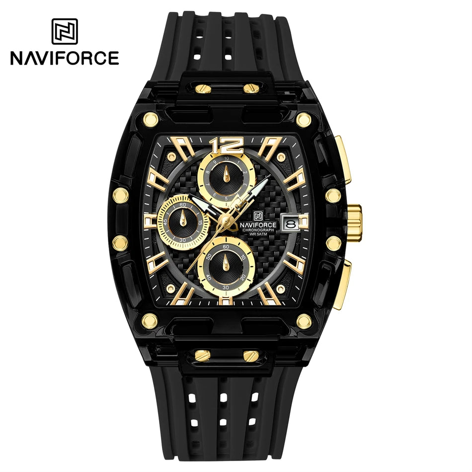 Creative Design Watches Men Quartz Silicone Strap Date Wristwatches for Male Waterproof Watch Chronograph Luminous