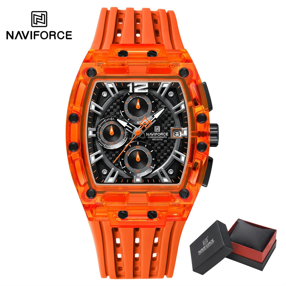 Creative Design Watches Men Quartz Silicone Strap Date Wristwatches for Male Waterproof Watch Chronograph Luminous