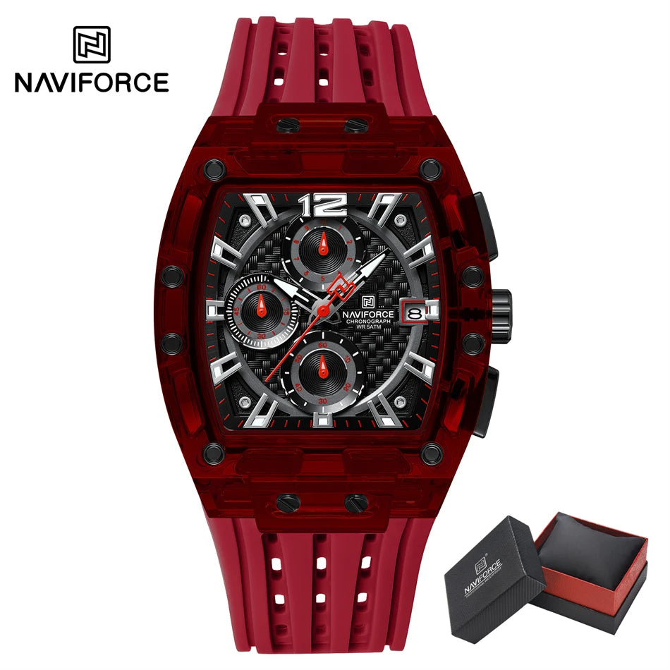 Creative Design Watches Men Quartz Silicone Strap Date Wristwatches for Male Waterproof Watch Chronograph Luminous