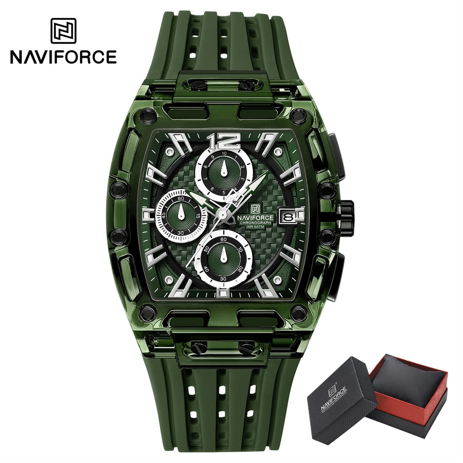 Creative Design Watches Men Quartz Silicone Strap Date Wristwatches for Male Waterproof Watch Chronograph Luminous