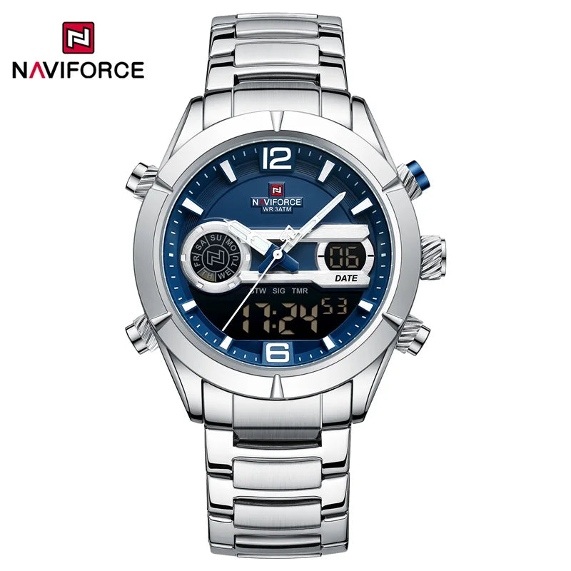 Men's Watches  LCD Display Chronograph Quartz Wristwatches Luminous Waterproof Sport Watch