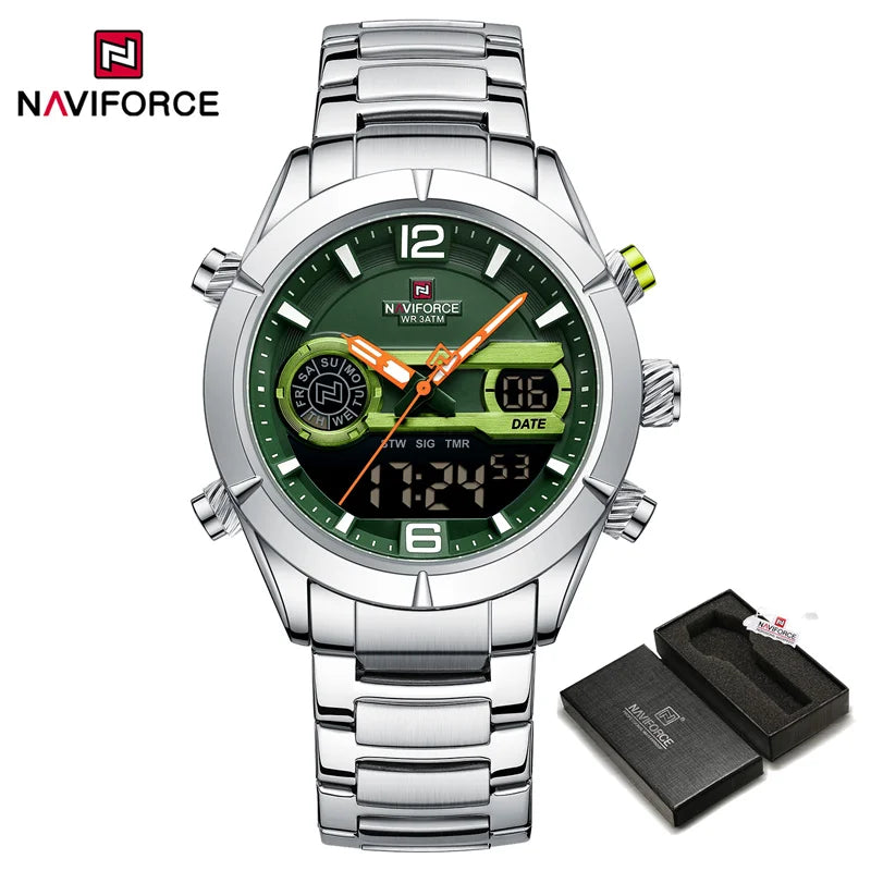 Watch For Men  Waterproof Sport Calendar Quartz Wristwatches Dual Display Chronograph Watch