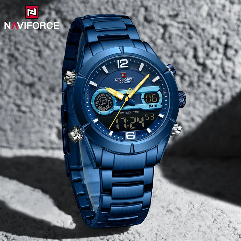 Watch For Men  Waterproof Sport Calendar Quartz Wristwatches Dual Display Chronograph Watch