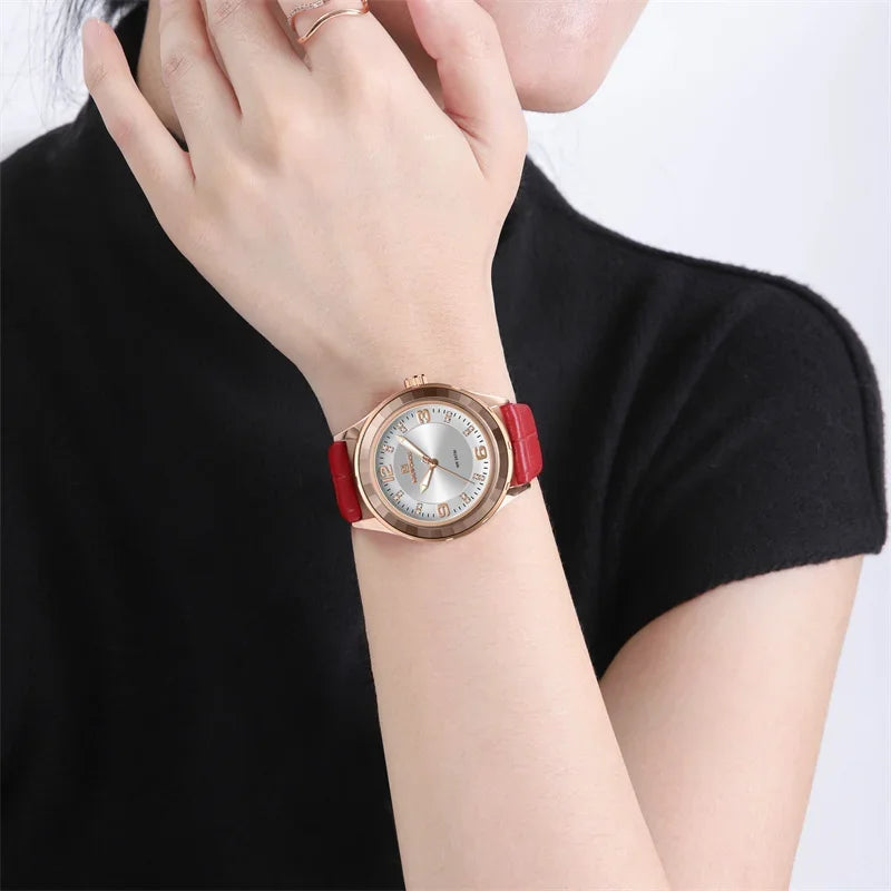 Elegant Watch for Women Fashion Casual Ladies Waterproof Wristwatch Leather Belt Ladies Watch