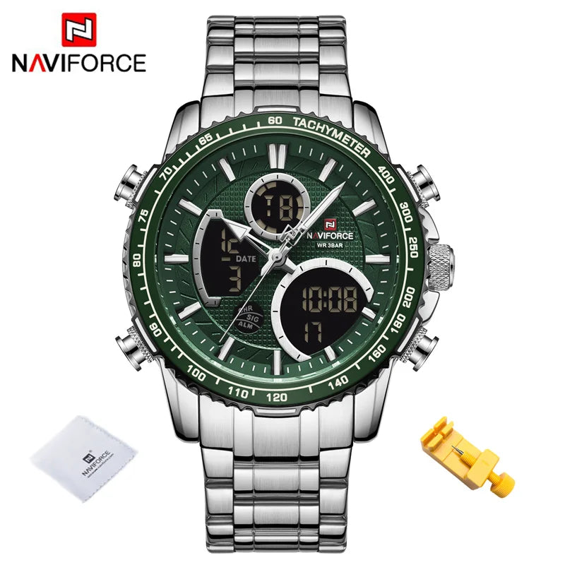 Fashion Men Watch Luxury Brand Sport Watch For Men Chronograph Quartz Wristwatch Military Waterproof Steel Band