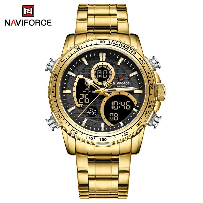 Fashion Men Watch Luxury Brand Sport Watch For Men Chronograph Quartz Wristwatch Military Waterproof Steel Band