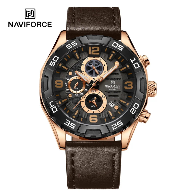 Fashion Men's Watches Luxury Business Calendar Quartz Wristwatch Casual Leather Strap Luminous Watch