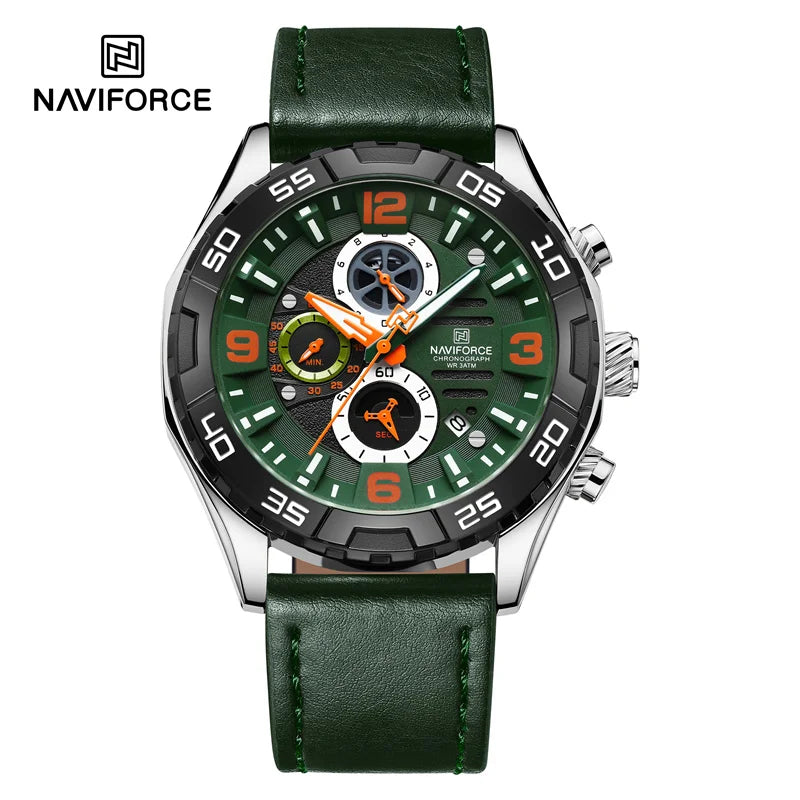 Fashion Men's Watches Business Calendar Quartz Wristwatch Casual Leather Strap Luminous Watch