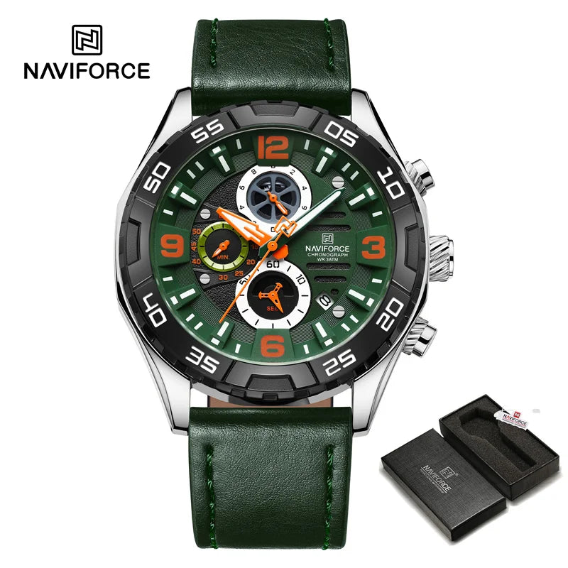 Fashion Men's Watches Luxury Business Calendar Quartz Wristwatch Casual Leather Strap Luminous Watch