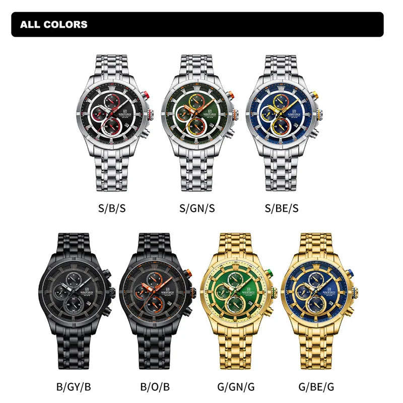 Fashion Watch for Men Original Sports Calendar Watch Waterproof Chronograph Quartz Wristwatch