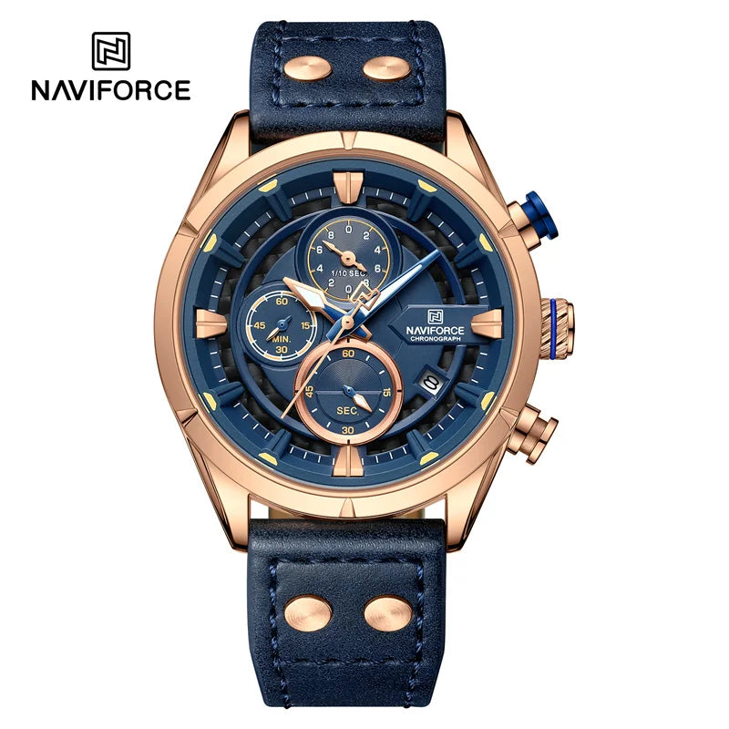 Fashion Watches For Men Leather Strap Waterproof Luminous Men Casual Chronograph Quartz Wristwatch