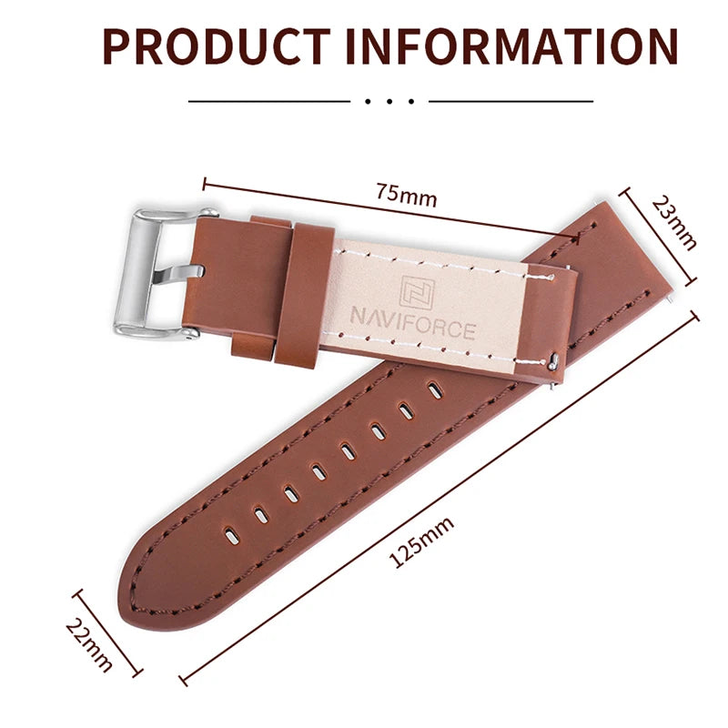 Genuine Leather Watch Band 23mm Brown Men Watchband Strap Watch Accessories Waterproof Belt With Buckle Quick Release