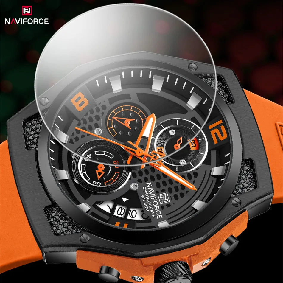 Fashion Watch For Men Calendar Quartz Sport Wristwatches Casual Silicone Strap Waterproof Original Watch